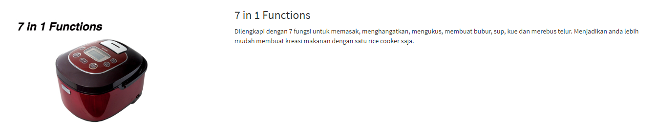 fungsi sharp rice cooker ks-th18-rd